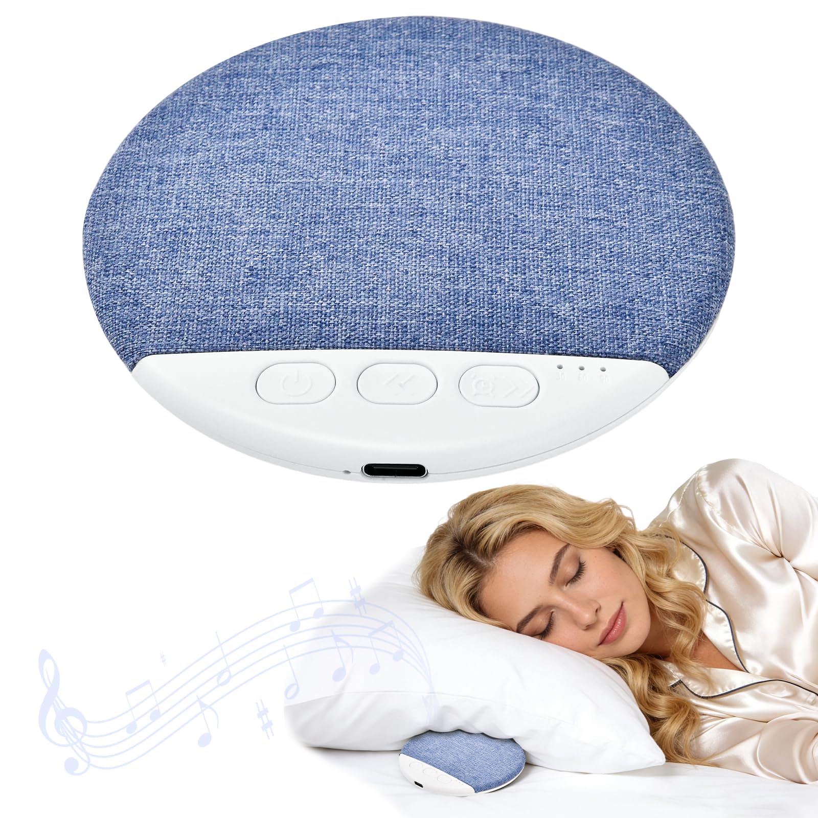 Pillow Speaker for Sleeping, Portable Under Pillow Speaker for Sleep, Meditation, Wireless Sleep Speaker, Wireless Sleep Aid with White Noise, Blue Tooth and Timer (B)-image-47