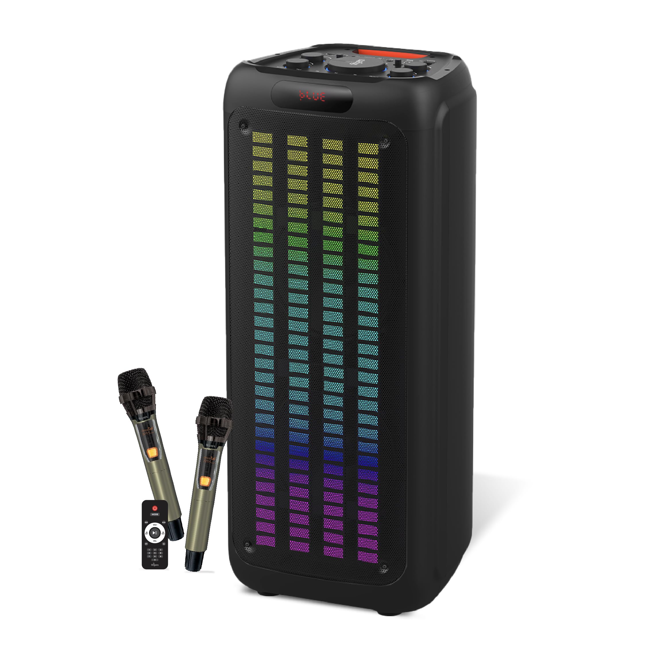 FINGERS RollingParties-110 Bluetooth Trolley Speaker with Powerful 110 W Deep Bass, 8-Hour Playtime,Guitar Input, TWS Support, Bundled 2 Wireless Mics & Additional 2 Mics (Rich Black)-image-36