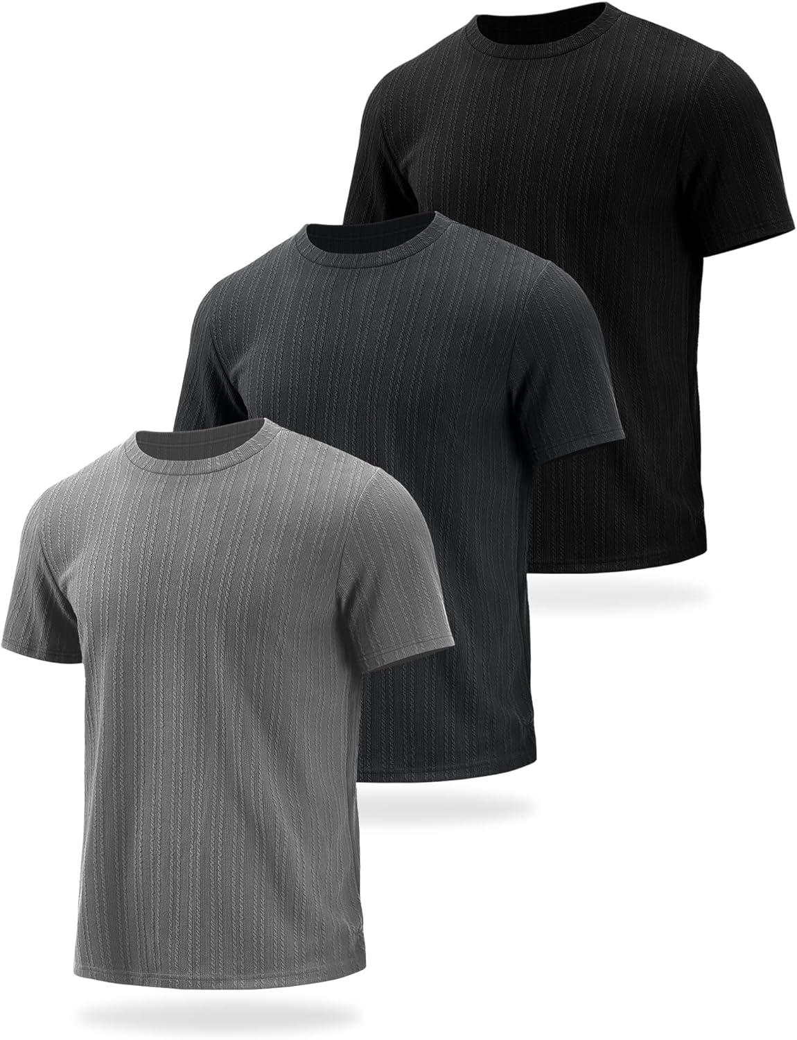 3 Pack Men's Big and Tall T-Shirts, Short Sleeve Crewneck Shirt Causal T-Shirt Athletic Running Gym Tee Tops - Image 3