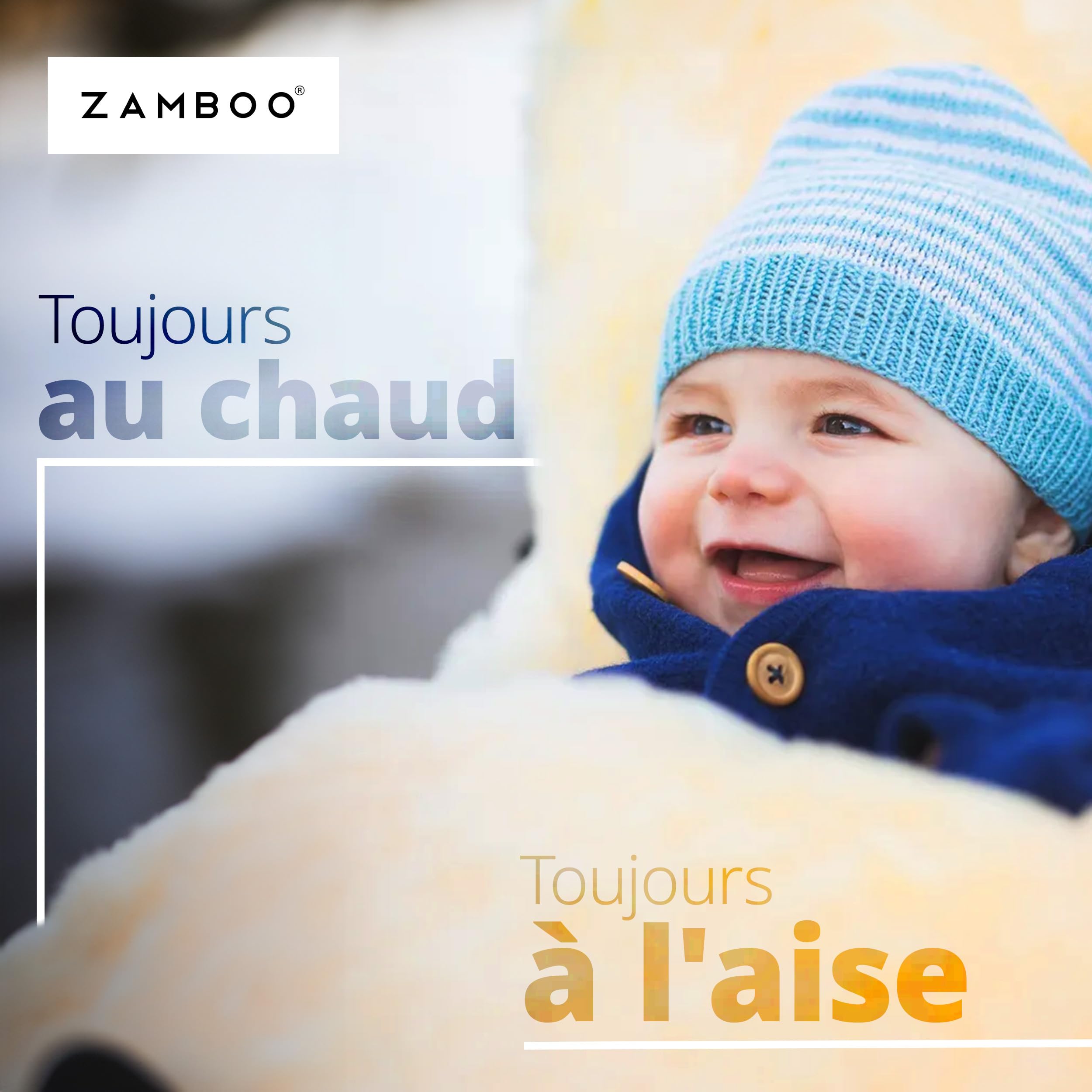 Zamboo Chanceliere Universelle pour Poussette en Peau d'agneau, 2 en 1 Nid d'ange Bebe Hiver et Insert Siège Poussette en Laine de Mouton Mérinos Naturelle, Chaude et Respirante – Gris