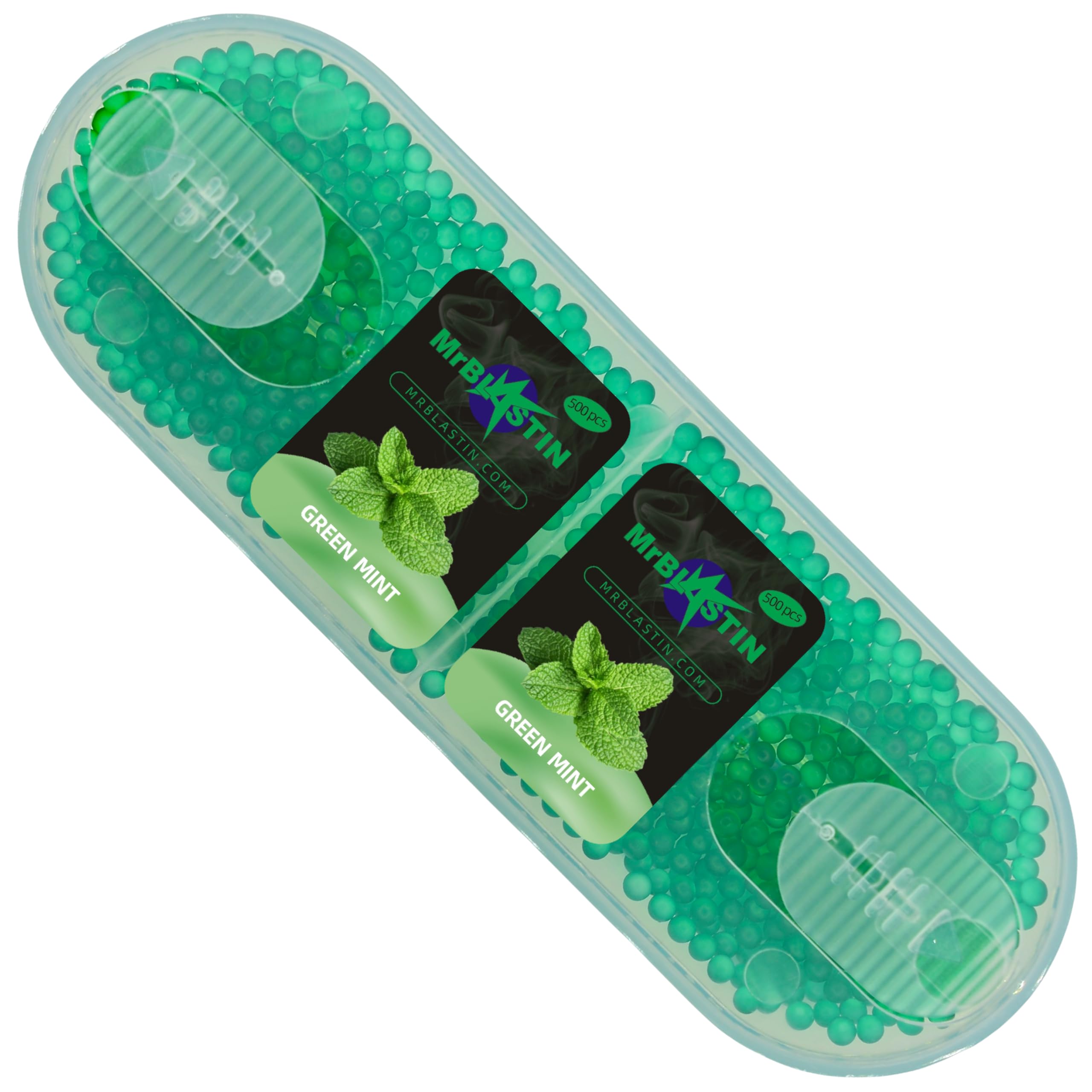 MrBlastin 1000 pcs Green Mint Menthol Cigarette Crushballs Pack – Dispenser Case of Flavoured Pop Aroma Crush Balls Capsules for Filter Tips Insertion, Click-On Beads
