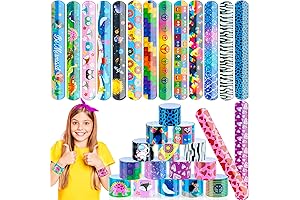 Slap Bracelets for Girls: 48PCS Snap Bracelets for Kids Party Favors