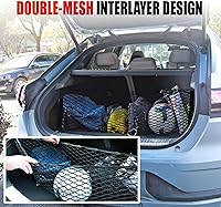 Vista 6 de Red de carga trasera para automóvil, red organizadora de almacenamiento elástica ajustable, red de almacenamiento de carga para maletero, ajuste