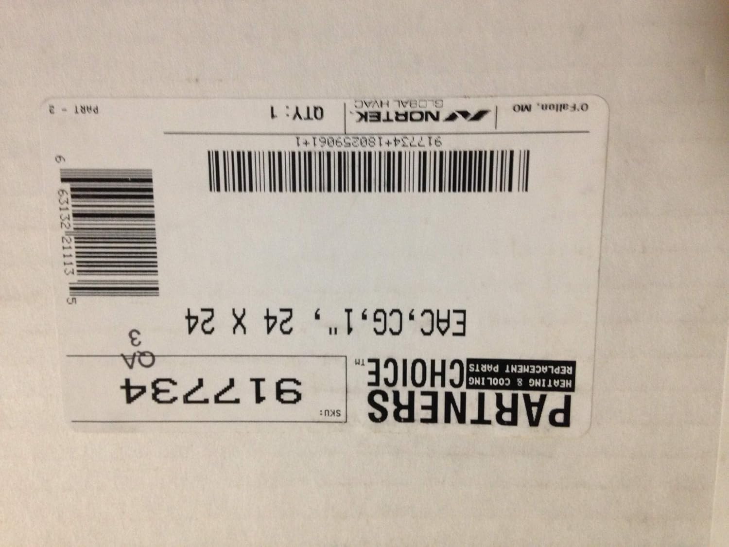 917734 24" X 24" Air Cleaner, 24VAC/60