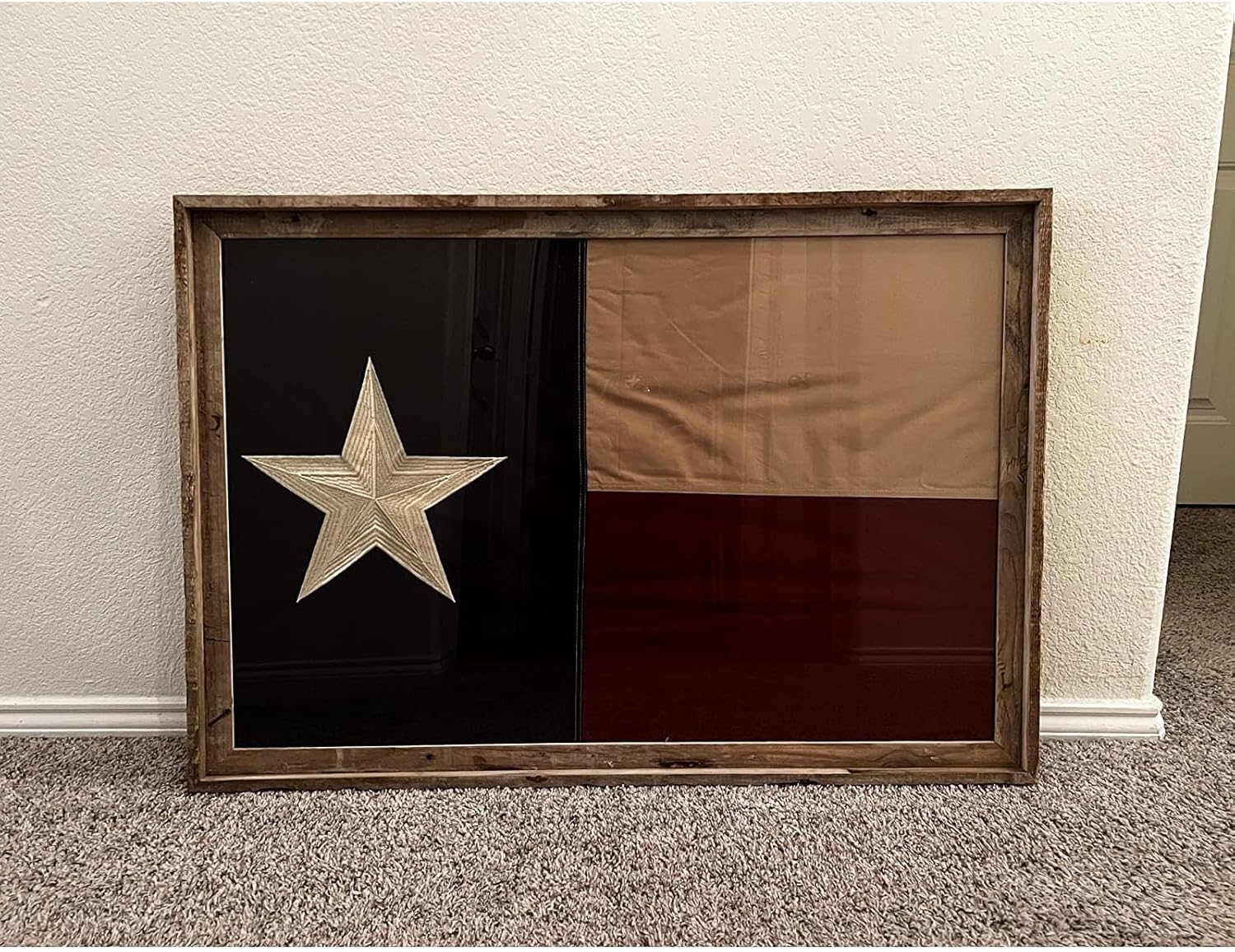 Homissor 100% Cotton Flag Texas Flag 3x5 Vintage TX State Flags Heavy Duty Outdoor Embroidered Stars Vintage Banner
