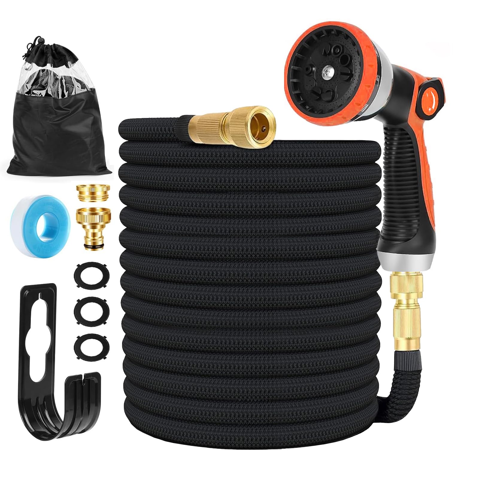 Manguera de Jardin Extensible 30M (3x10M), Mangueras Jardin con Pistola Rociadora de 10 Funciones Manguera Flexible y Ligera para Lavado de Coche, Jardín, Lavar la Mascota