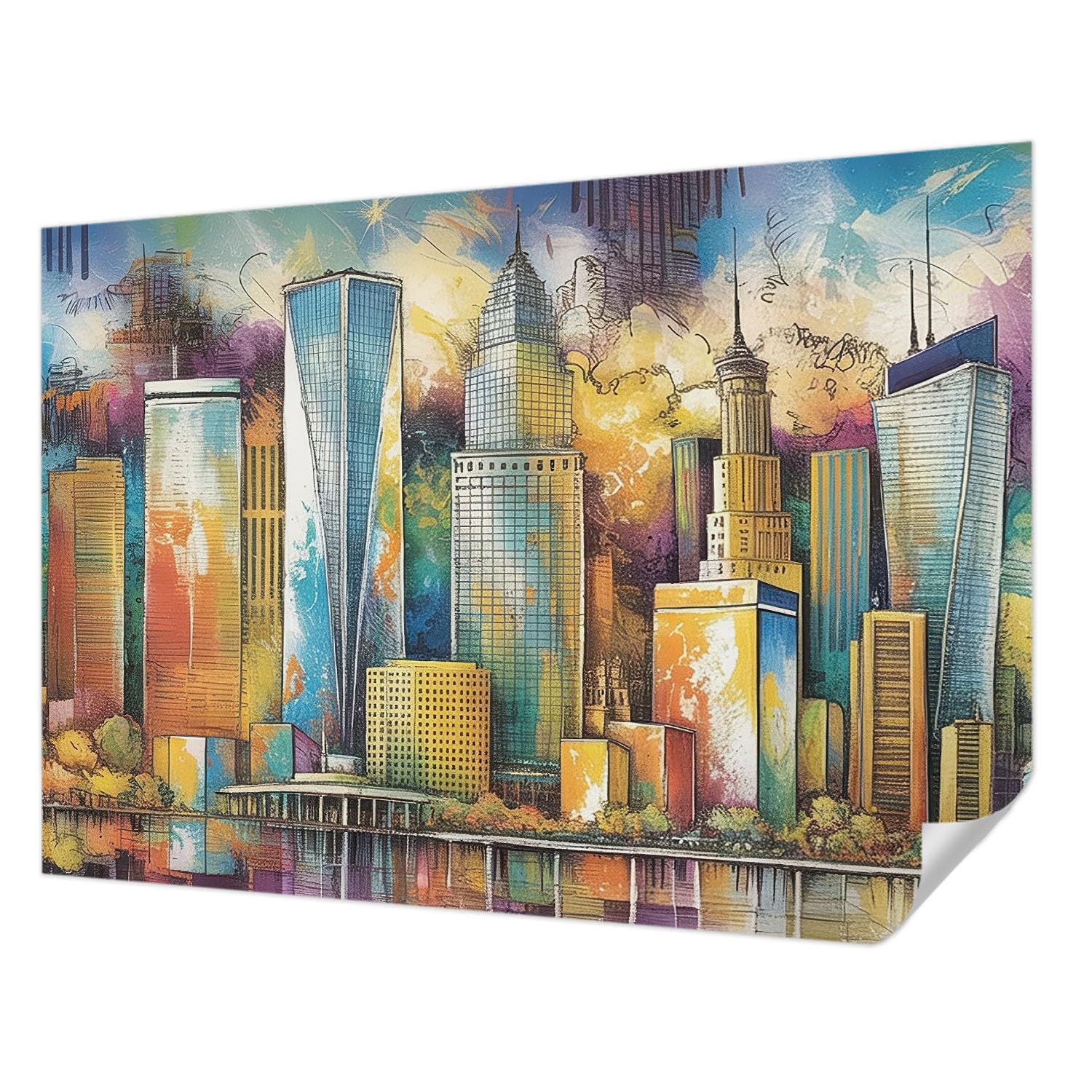 Revêtement mural autocollant résistant aux taches panorama urbain 208x146