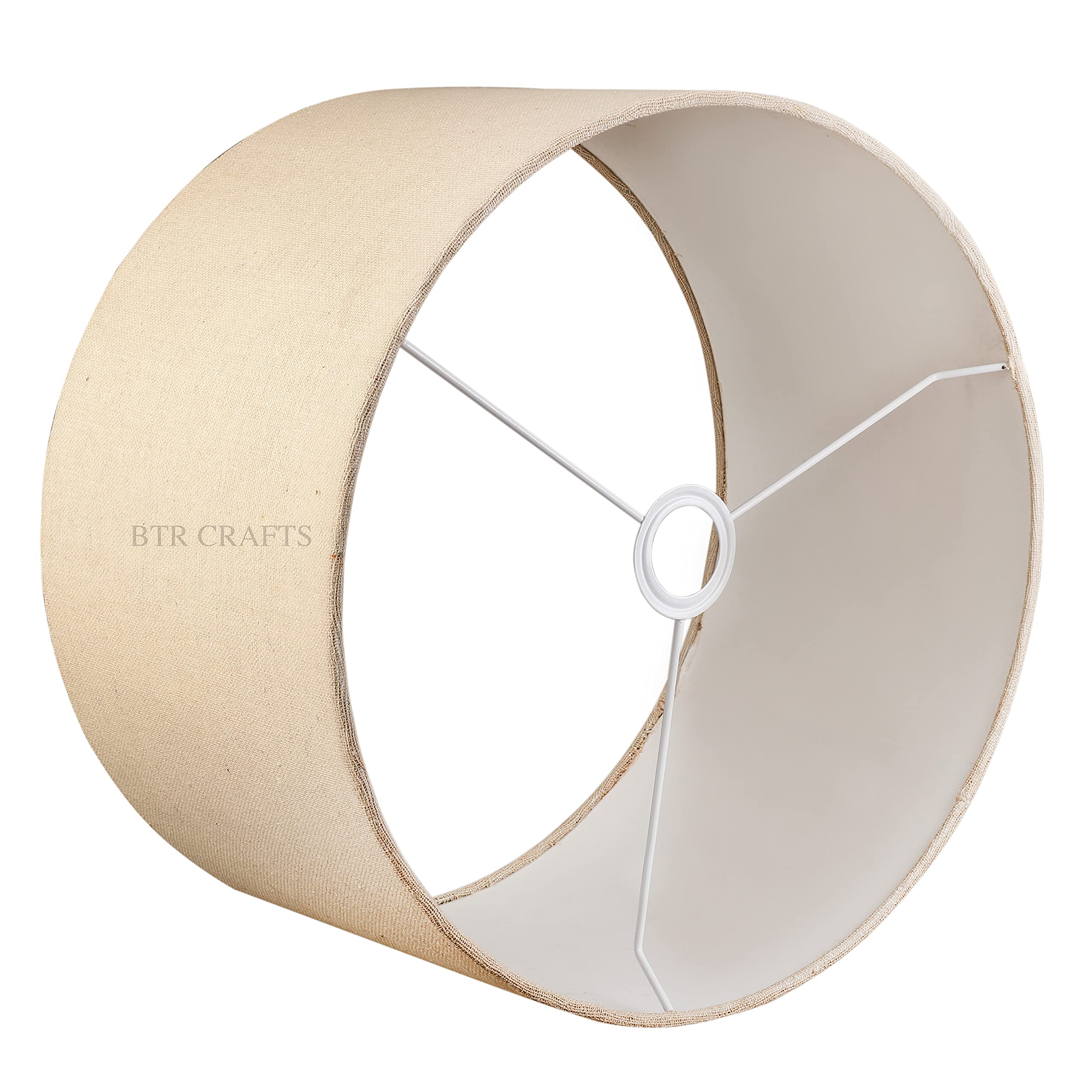 BTR CRAFTS 20" Inches Drum Lamp Shade, Cotton Fabric, Largest Size, Ideal for Big Floor Lamps (Premium Jute)