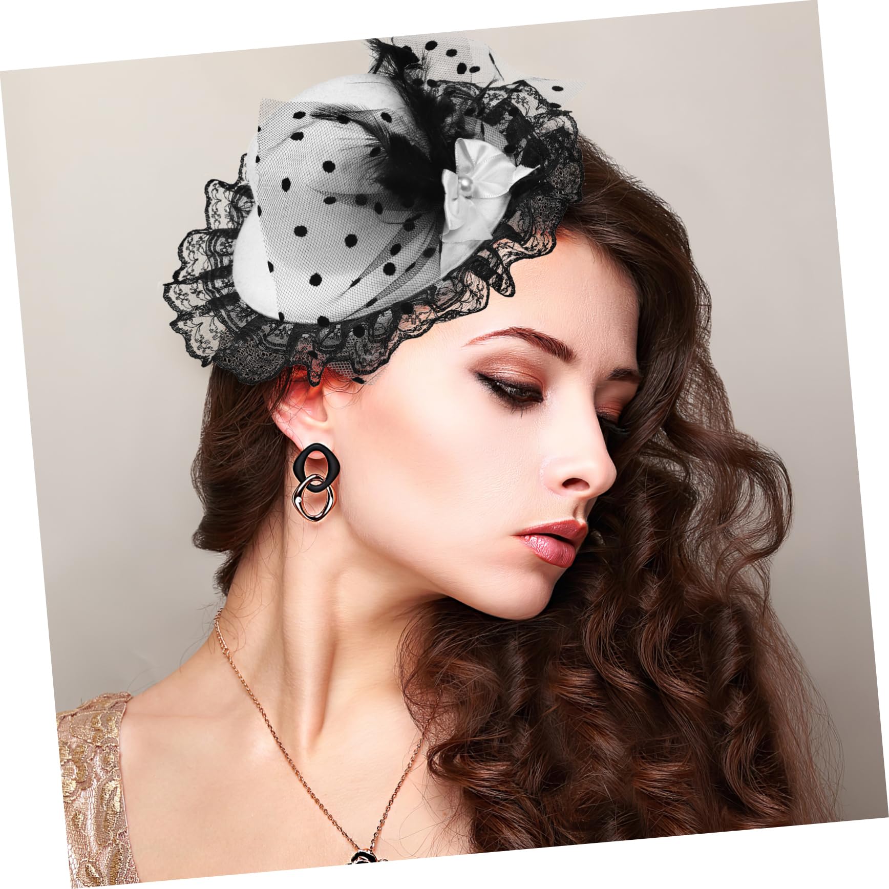SOIMISS sombrero de copa sombrero vintage sombrero retro sombreros de evento accesorios para el cabello fascinator sombreros de té para tocado de fiesta de té Malla
