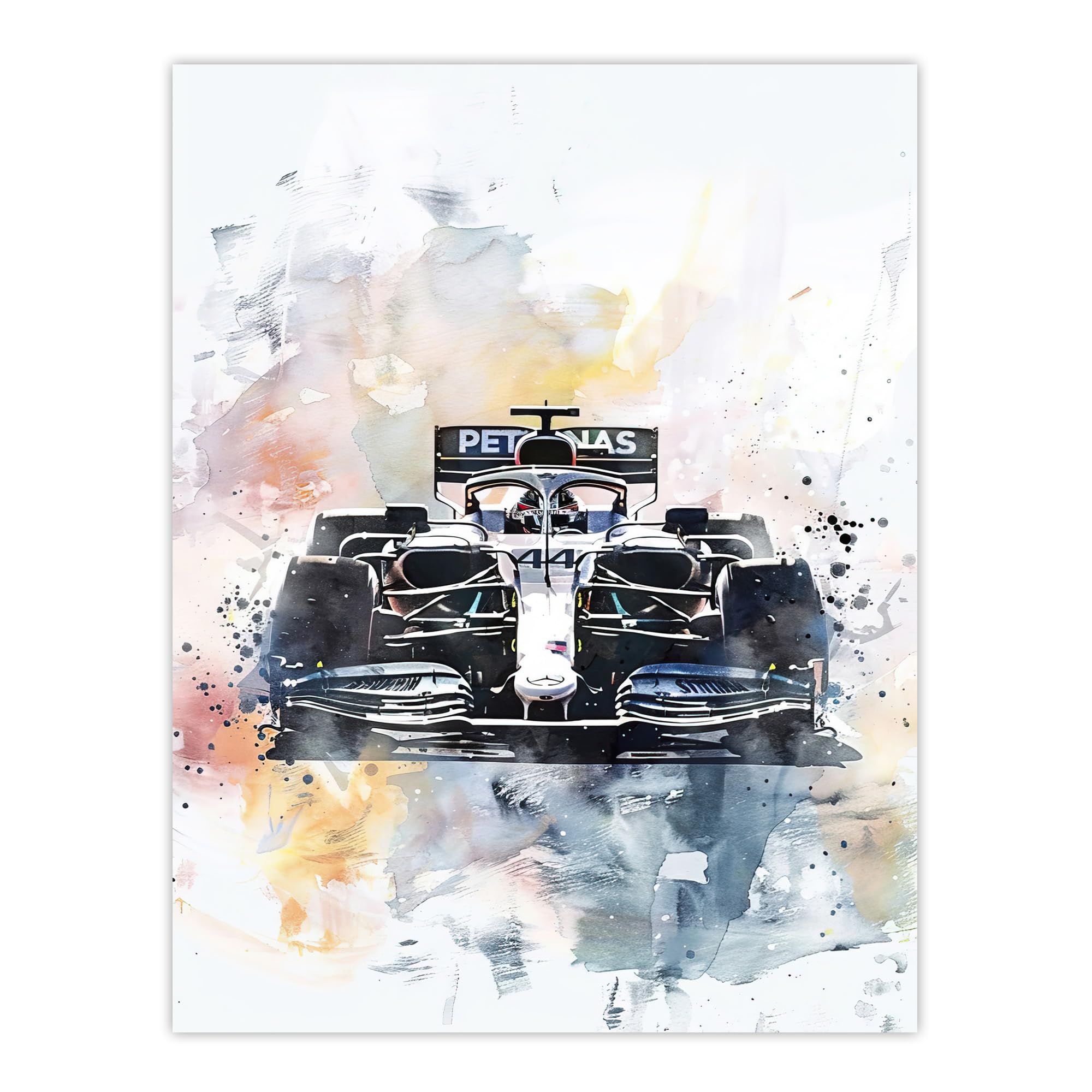 Artery8 Racing Modern Watercolour Race Car Track Shot Living Room Extra Large XL Wall Art Poster Print
