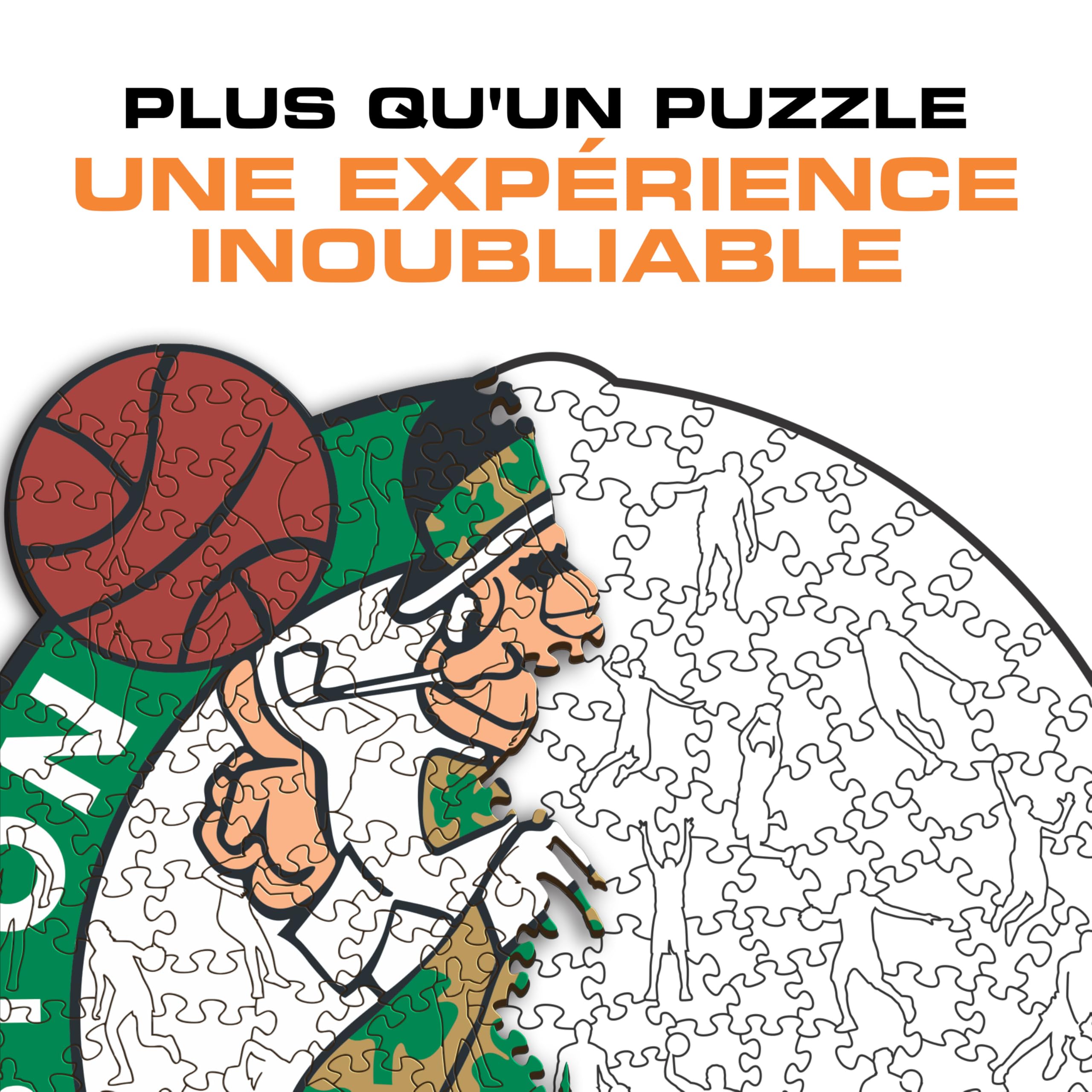 Iconic Puzzles - Boston Celtics, Logo, Puzzle en Bois sous Licence Officielle NBA, 100% Durable, Taille S, 150 pièces