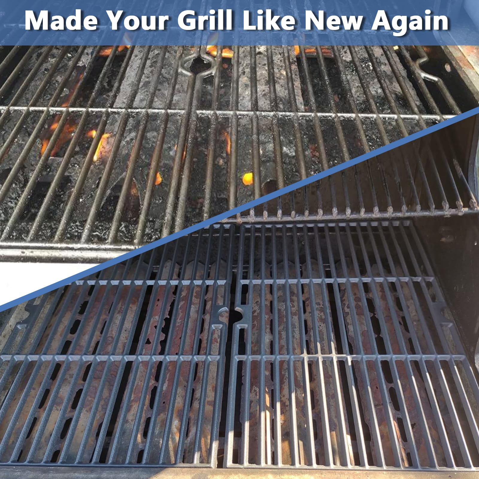 Adviace Grillroste Ersatz Für Jenn-Air 720-0336 Gasgrill – 2er-Set Aus Gusseisen, 49x31 Cm, Vielseitig Kompatibel