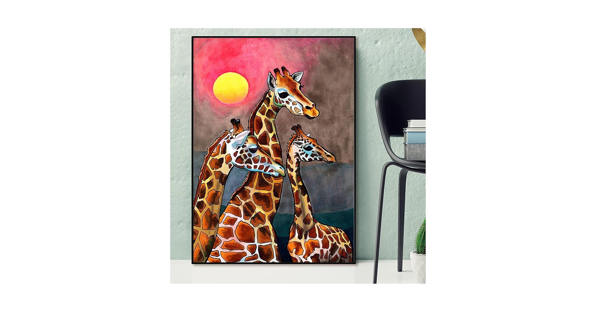 Amazon｜キリンのポスターと版画動物のキャンバスの絵画サン