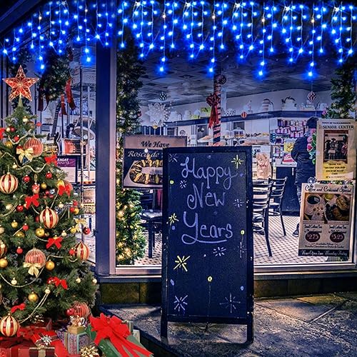 Miniatura 6 de Luces de decoración de Navidad para aire libre, 800 LED, 65.6pies, 8 modos, 150 tiras, cortina de luces de fantasía para decoración de Navidad,