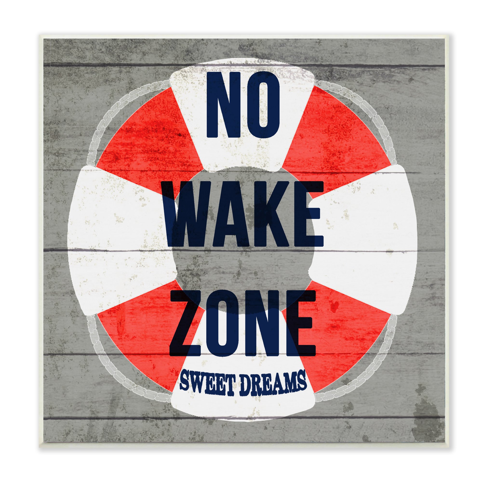 The Stupell Home Decor Collection No Wake Zone Life Raft Wall Plaque Art, 12 x 0.5 x 12, Proudly Made in USA