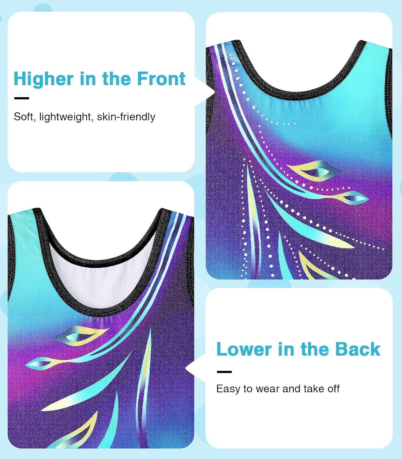 Girls Gymnastics Leotards Toddlers Unitard Biketard Sparkly Rhinestone Diamante Kids Tumbling Dance Outfit 2-10 Years - Image 5