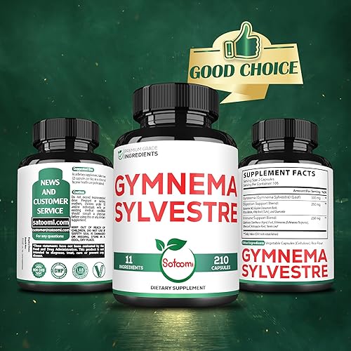 Miniatura 6 de 1000mg Gymnema Sylvestre Suplementos - 210 Cápsulas - Extracto de Gymnema 201 con berberina HCl, Quercetina y más - Apoyo para la salud