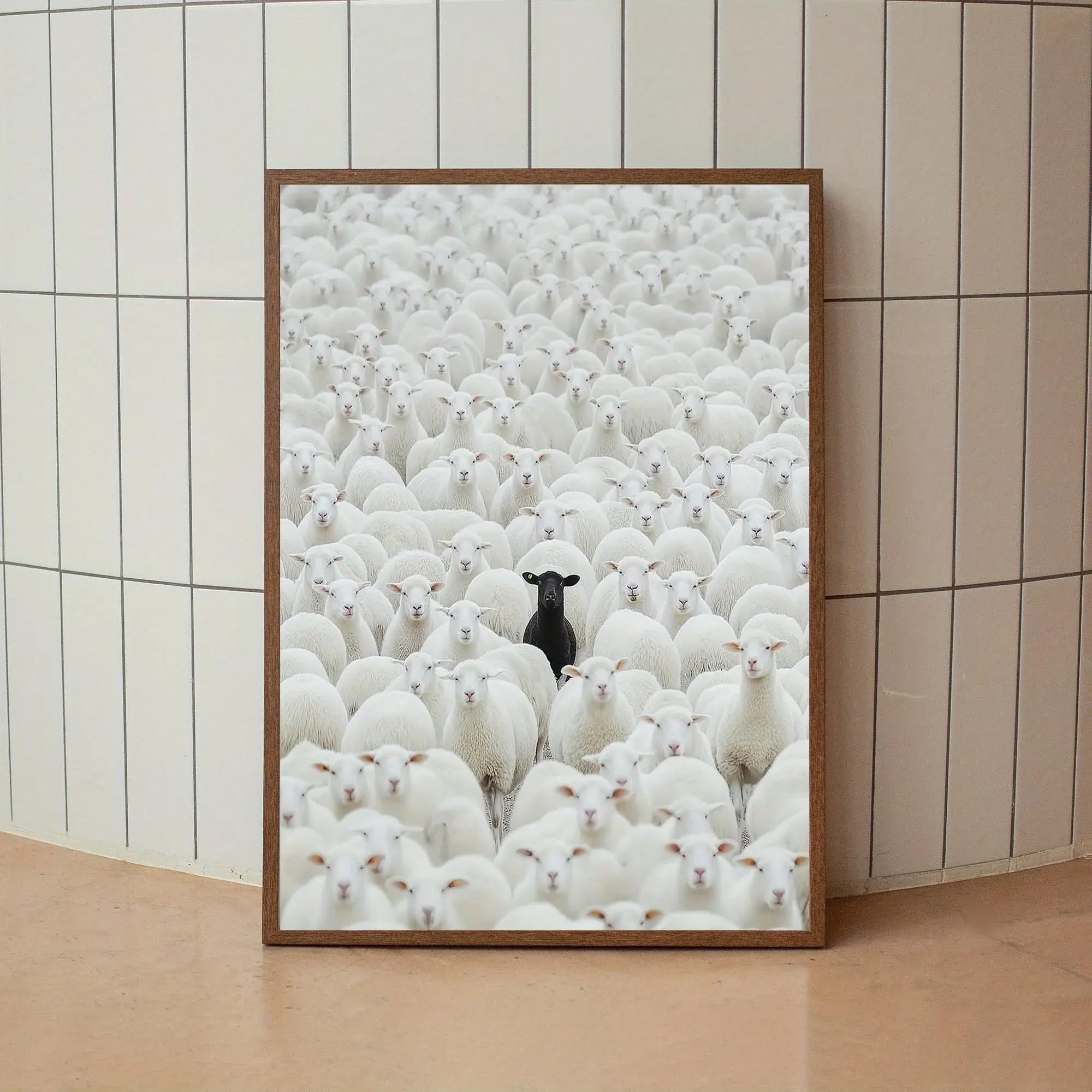 XINBAO Poster su tela Pecora nera, decorazione artistica con animali retrò classici, quadri da parete, stampe, quadri, decorazioni artistiche, decorazioni per la casa 70x100 cm senza cornice