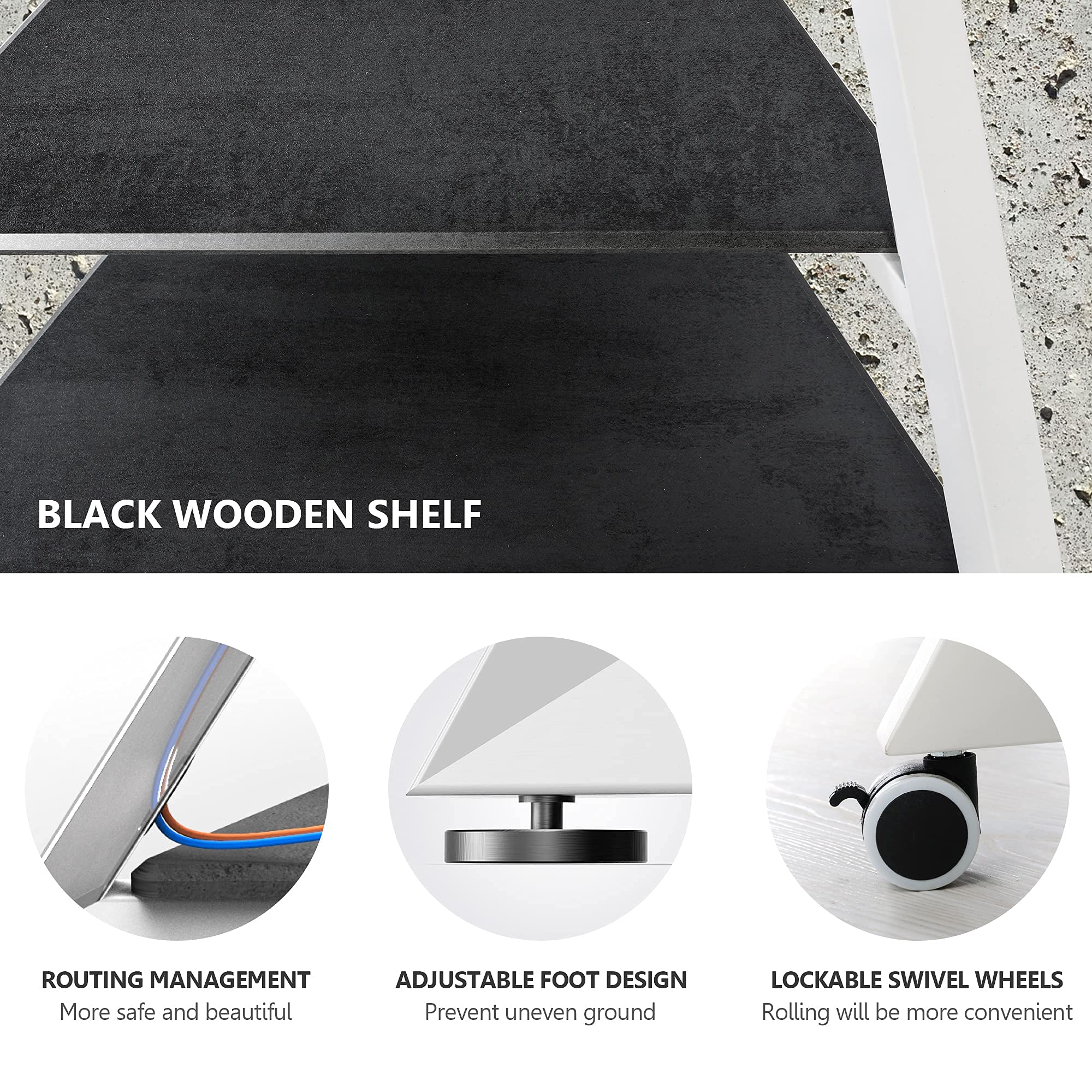 FITUEYES White Floor TV Stand for 4375 Inch TVs Artistic Cantilever