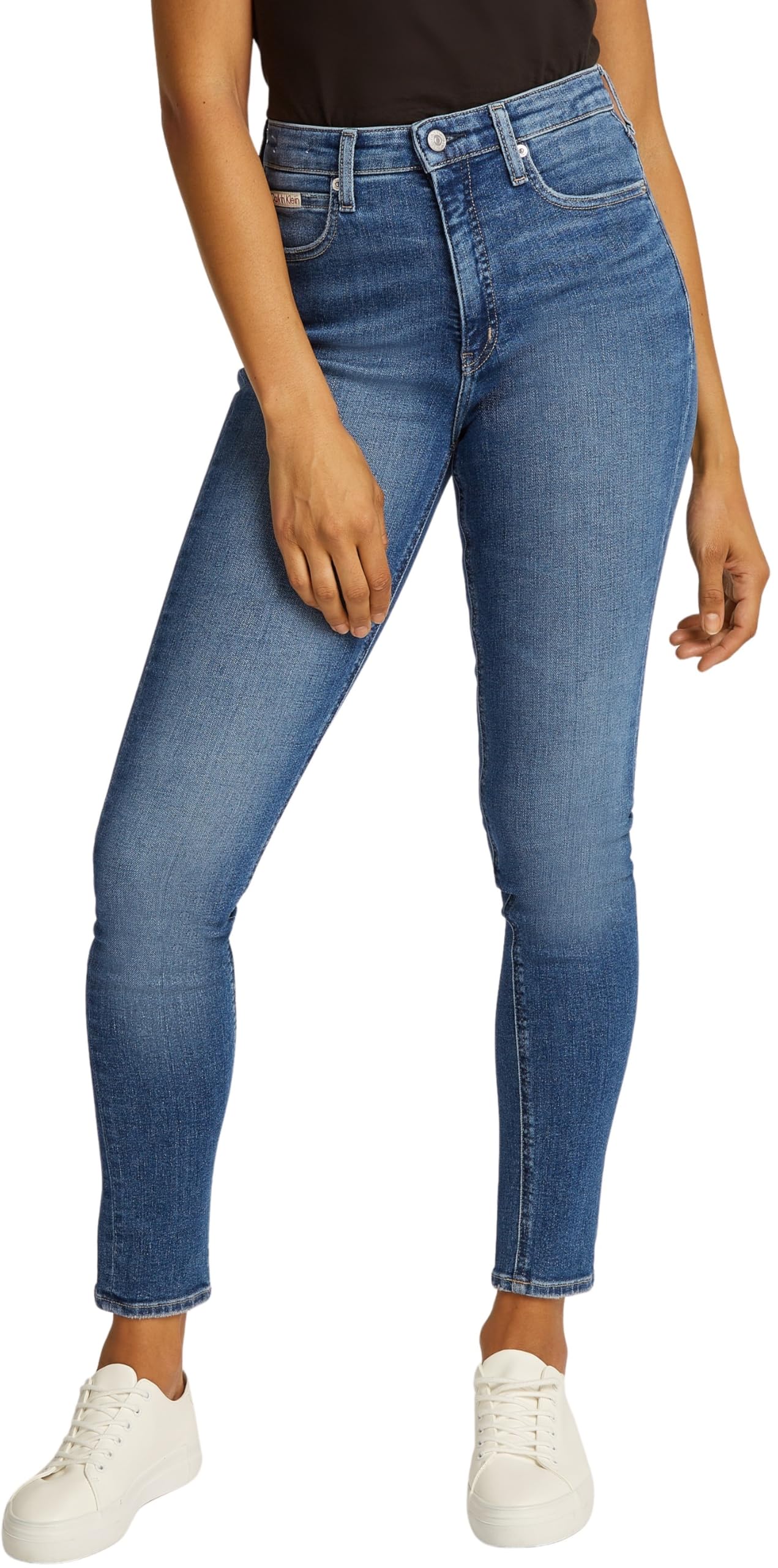 Calvin Klein Women’s High Rise Skinny Fit Jeans, Blue (Denim Dark), 27W/32L
