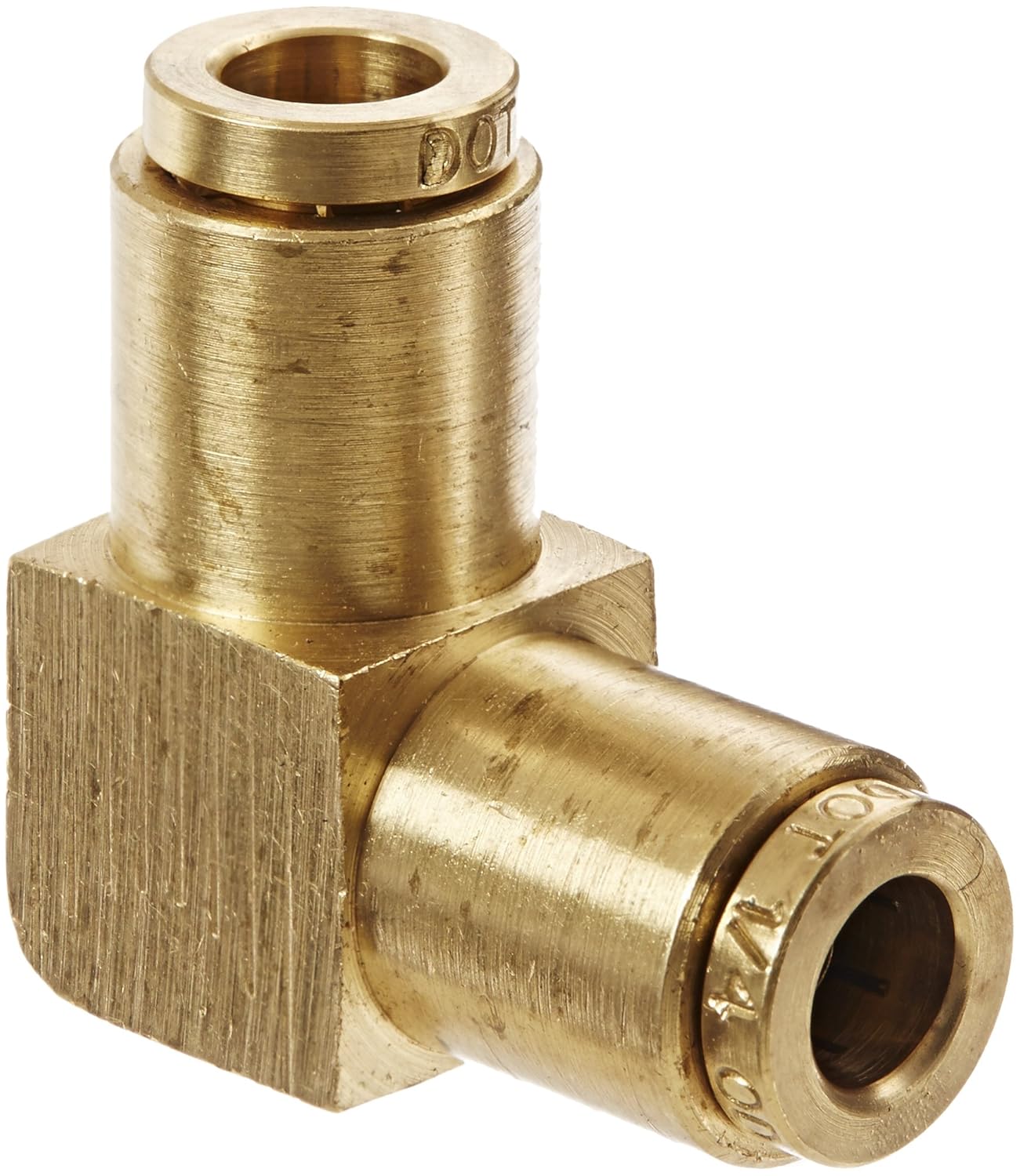 Eaton Weatherhead 1865X4 Brass CA360 D.O.T. Air Brake Tube Fitting, 90 Degree Union Elbow, 1/4 Tube OD