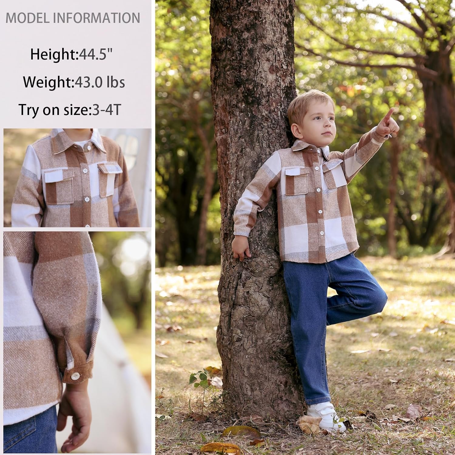 Boys Girls Plaid Flannel Shirts Jacket Toddler Long Sleeve Button Down Shacket Kids Spring Outwear Clothes Tops - Image 6