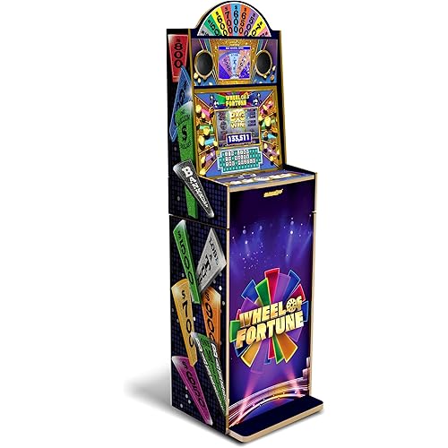 Arcade1Up Wheel of Fortune Casinocade Deluxe Home Arcade Machine, 63.4-Inch Tall - 4 Premium Casino Games, 20 Unlockable Built-In Titles, Dual LCD Screens & Speakers, WiFi-Enabled