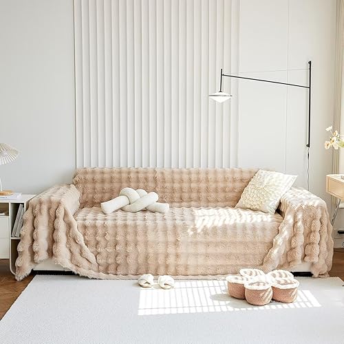 Miniatura 15 de VClife Funda de sofá bohemia para Navidad, 1 pieza, suave y cálida para sofá seccional, funda lavable de calabaza y jacquard negro para sofá biplaza