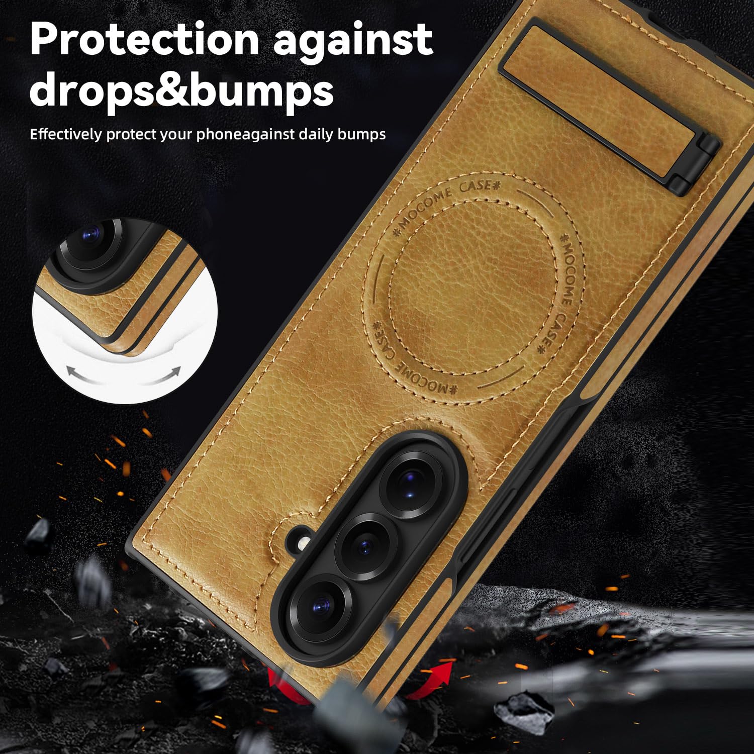 Custodia In Pelle For Samsung Galaxy Z Fold 8 Ultra, Cavalletto Sottile Guscio In Piedi Cover Magnetica Anti-Caduta For Telefono Vintage Ricarica Wireless(Green)