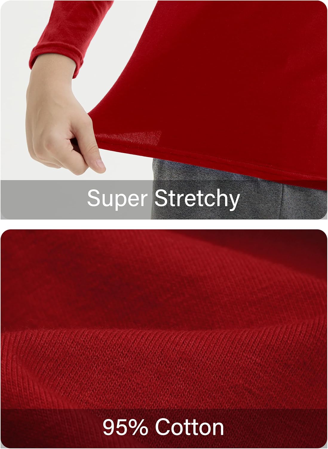 HIFHAF 5 Pack Toddlers Boys' Long Sleeve Tees Soft Cotton Crewneck Basic Long-Sleeve T-Shirts Top