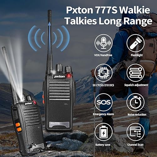 Miniatura 2 de pxton 777S walkie talkies de largo alcance para adultos recargable con auriculares y batería de iones de litio, radios bidireccionales con
