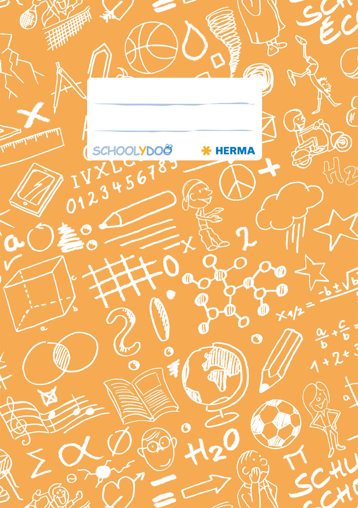 HERMA Schoolydoo 19416 Notebook Covers A5 Orange, Pack of 10, Notebook Covers with Labelling Label Made of Durable and Wipe-Clean Polypropylene Film, Notebook Cover Set for School Notebooks, Coloured