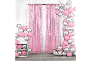 2FTx8FT Pink Sequin Backdrop Curtains