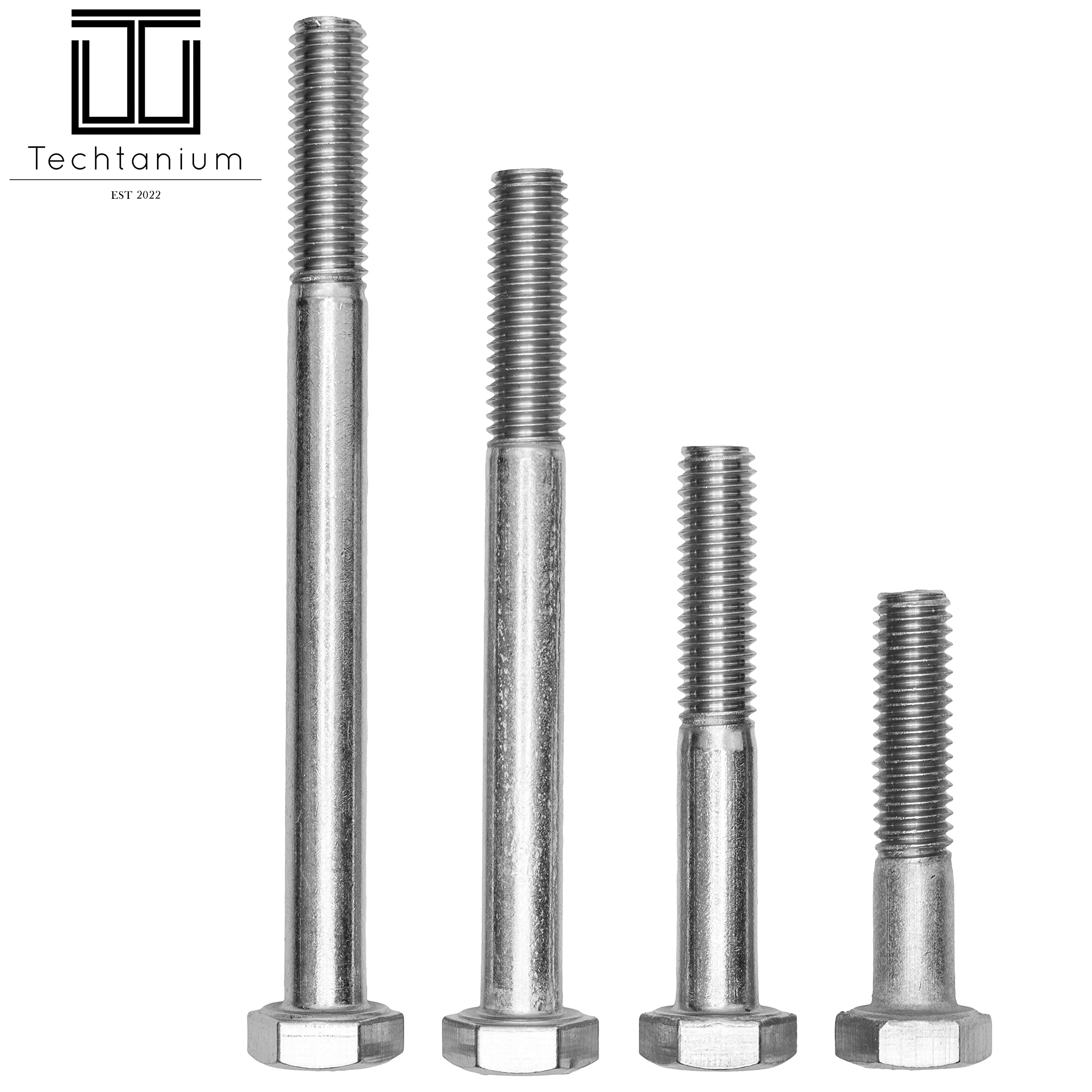 Sechskantschrauben mit Schaft M10 x 140 mm aus Edelstahl A2 (10 Stück) | Schaftschrauben | Maschinenschrauben | DIN 931