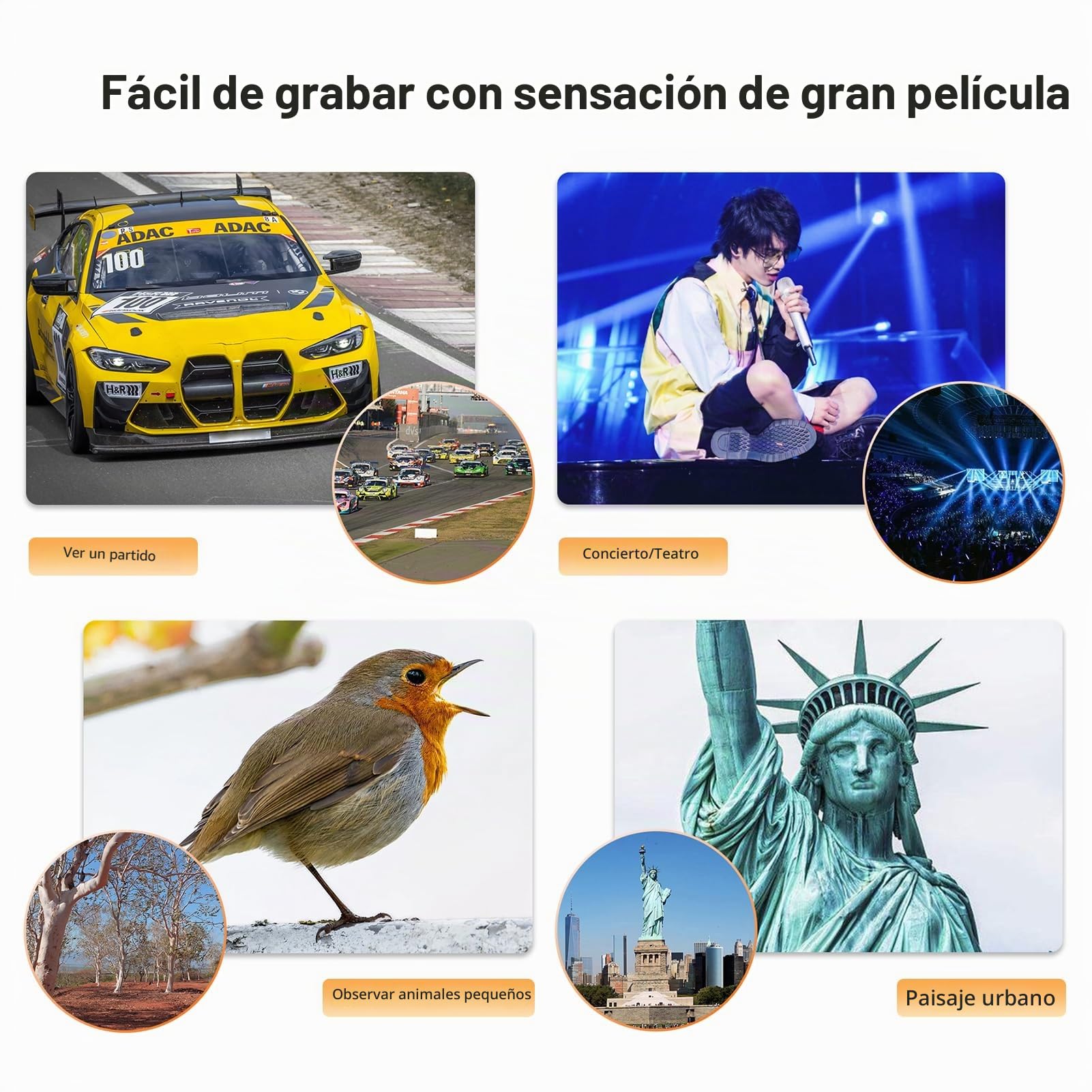Andoer Objetivo de zoom de 40 aumentos con trípode, teleobjetivo telefónico telescopio para teléfono, lente de cámara para senderismo, camping, observación de la fauna, luna, deportes, juegos,