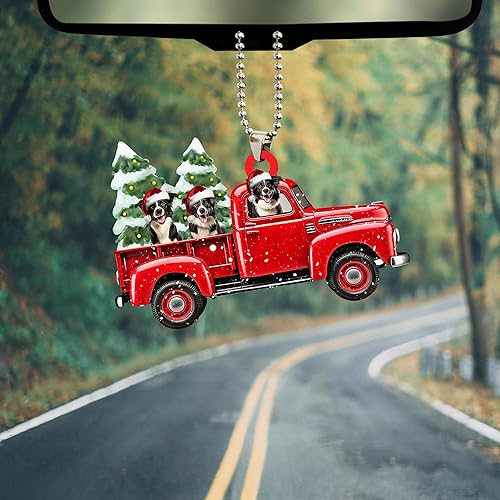 Miniatura 5 de Talataca Border Collie - Adorno de Navidad plano 2D, decoración de árbol de pino, decoración de árbol de pino, colgante de casa colgante, accesorio