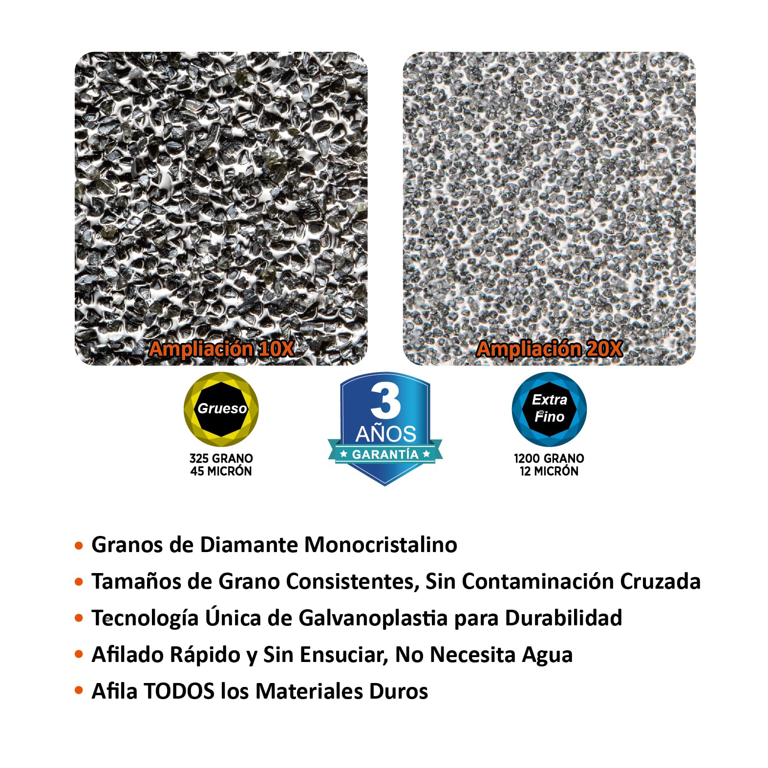 SHARPAL 121N Afilador de piedra de afilar diamante de doble grano para afilar cuchillos, hacha, cuchilla cortadora de césped, tijeras de jardín, cinceles, palas, taladros y todo el borde de la hoja