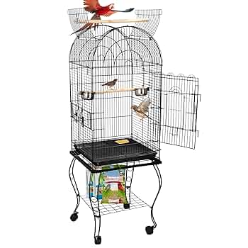 鳥籠 Amazon.com: Yaheetech 超大鳥籠63 英吋(約63 公分)開放式遊戲頂