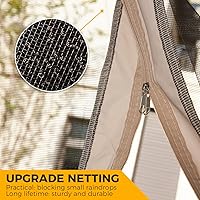 Vista 6 de YOLENY Gazebo de 10 x 12 pies con techo de acero galvanizado, techo doble con revestimiento antioxidante, cenadores al aire libre con cortinas