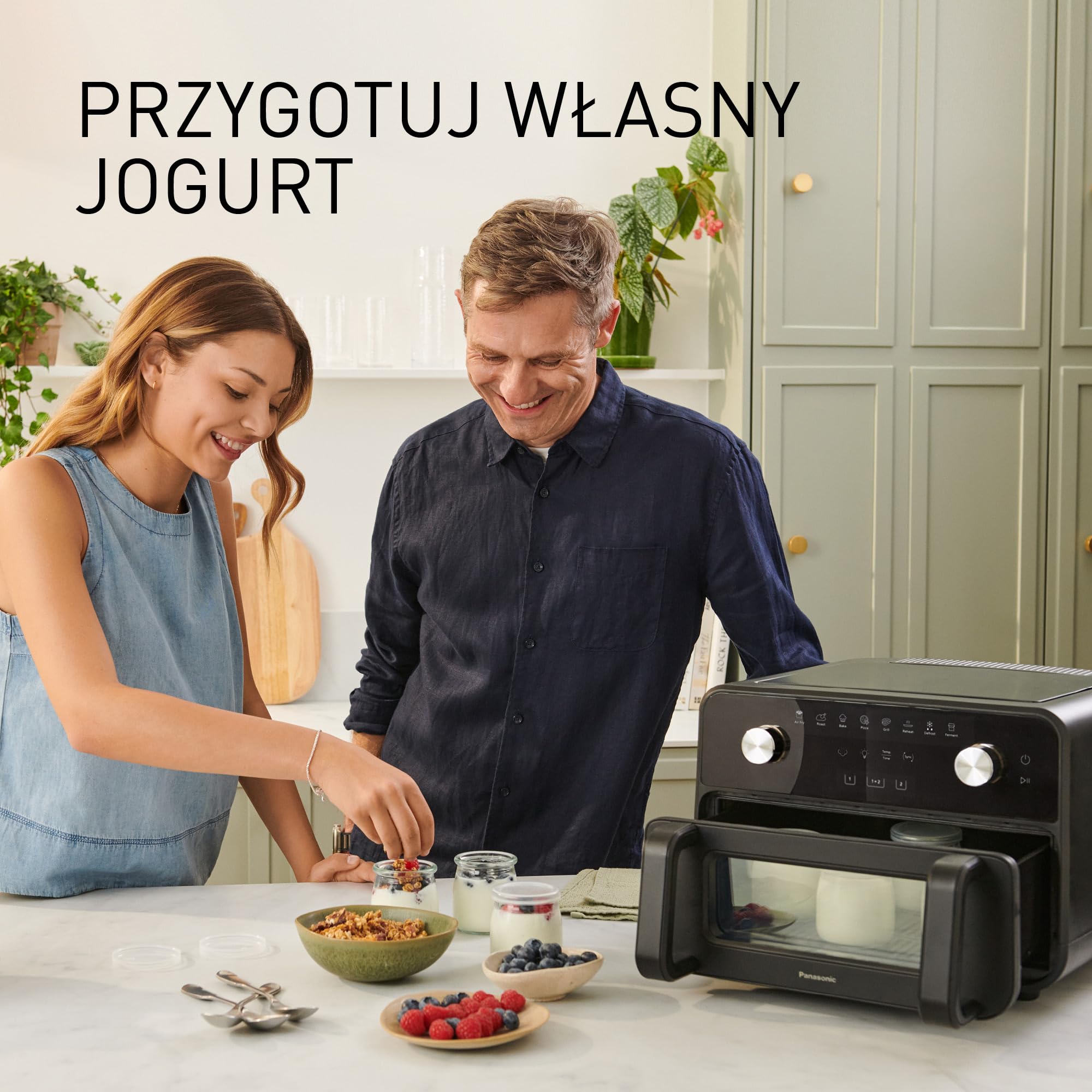 Panasonic NF-BC1000KXE Frytkownica beztłuszczowa Air Fryer Flex z okienkiem, 30°-230°C, 9,6 L, podwójny kosz, delikatna para, 8 programów, łatwe czyszczenie, czarna
