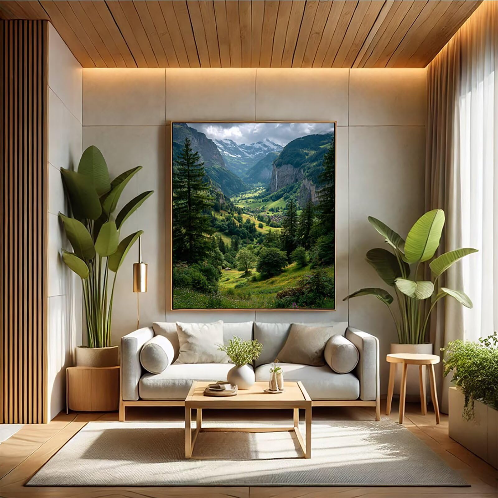 Planta DIY Pintar por Numeros Adultos, Paisaje Pintar por Numeros Niños, Cuadros Manualidades Adultos Kits, DIY Paint by Numbers con Pinceles y Pinturas Acrílicas, Primavera Regalo, 50x70cm 6-4812