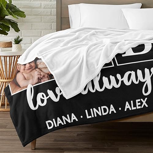 Miniatura 25 de Mantas de monograma personalizadas con nombres, manta personalizada para bebés niñas, manta de envolver con inicial, regalos personalizados