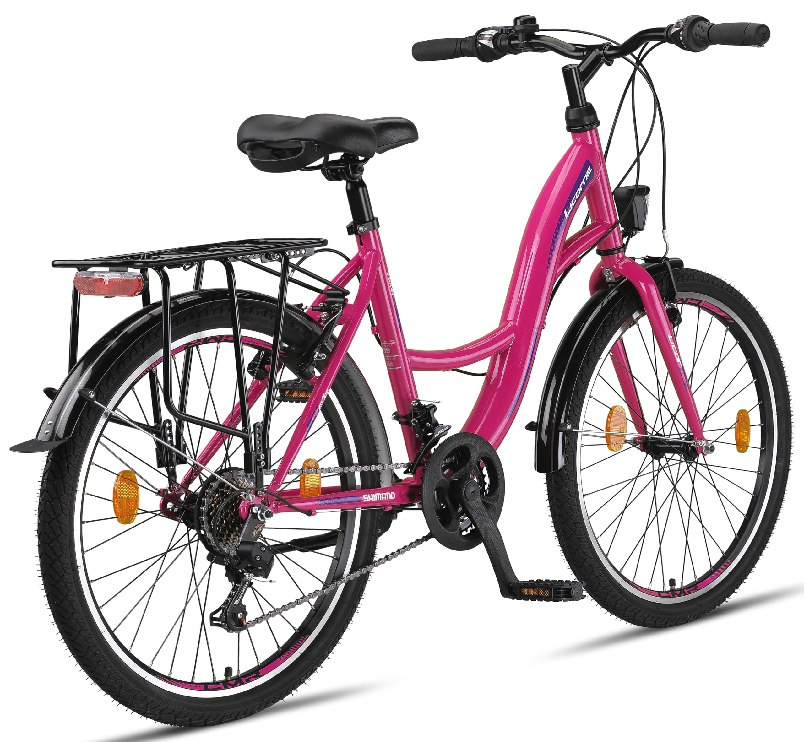 Licorne Bike Stella Premium City Bike in 20",24",26",28" Fahrrad für Mädchen, Jungen, Herren und Damen 21 Gang-Schaltung (6 Gang bei 20 Zoll) Hollandfahrrad Citybike