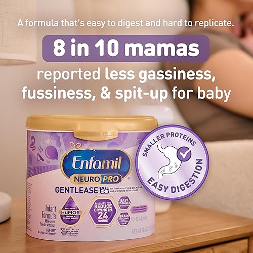 Miniatura 3 de Enfamil NeuroPro Gentlease - Fórmula para lactantes, clínicamente probada para reducir la fatiga, gases, llanto en 24 horas, desarrollo cerebral,