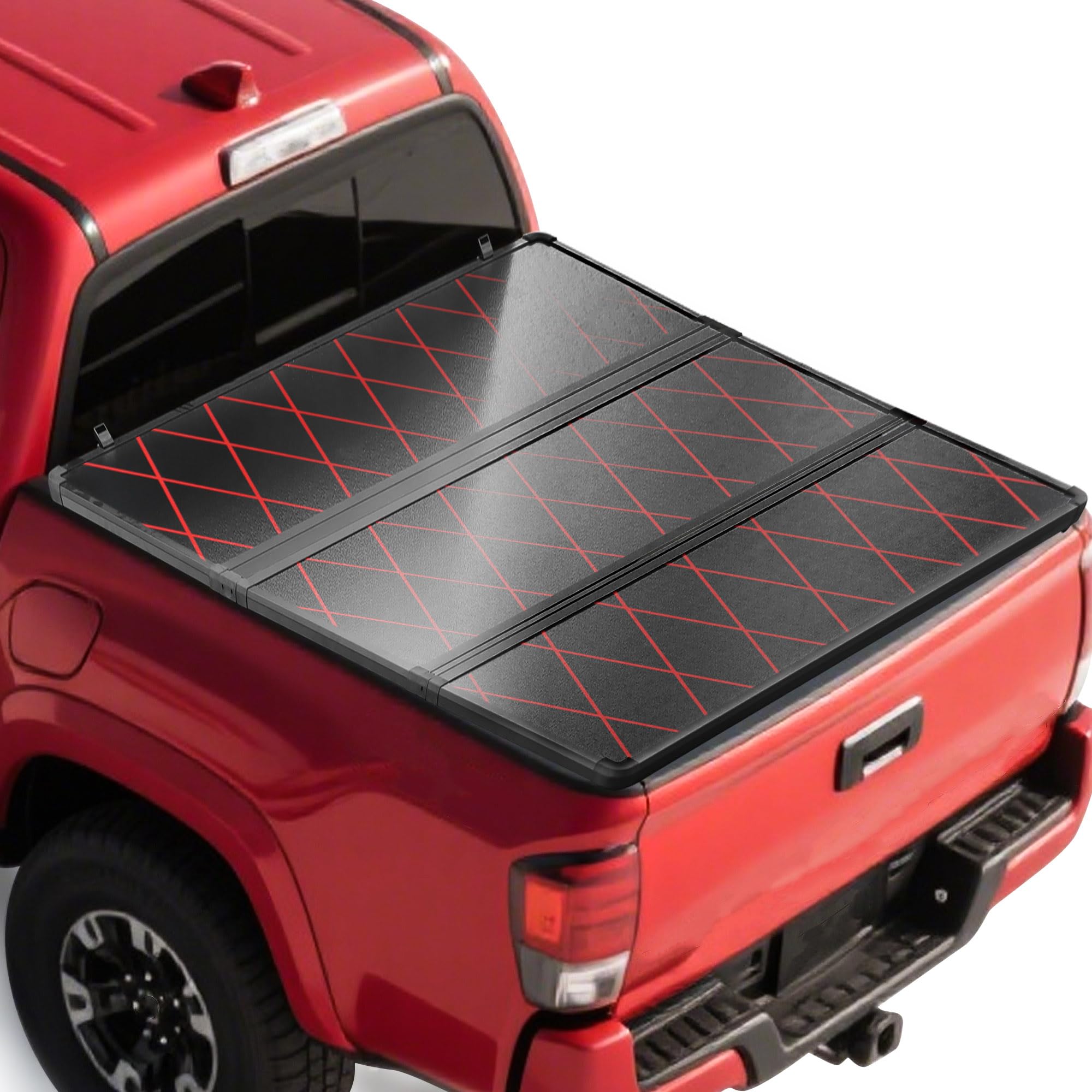 TIEZFUL Hard Tri-Fold Tonneau Cover fit for Toyota Tacoma 2024 2025 5FT Bed, Waterproof Locking Truck Bed Cover Compatible with 2024 2025 Tacoma, No