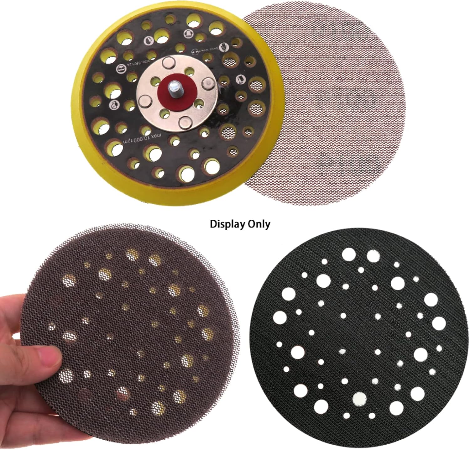 Mesh Sanding Discs 10Pcs 6inch 150mm Mesh Hook&Loop Abrasive Free Disc Anti-Blocking Grinding Sandpaper for Wood Furniture(Grit 100)