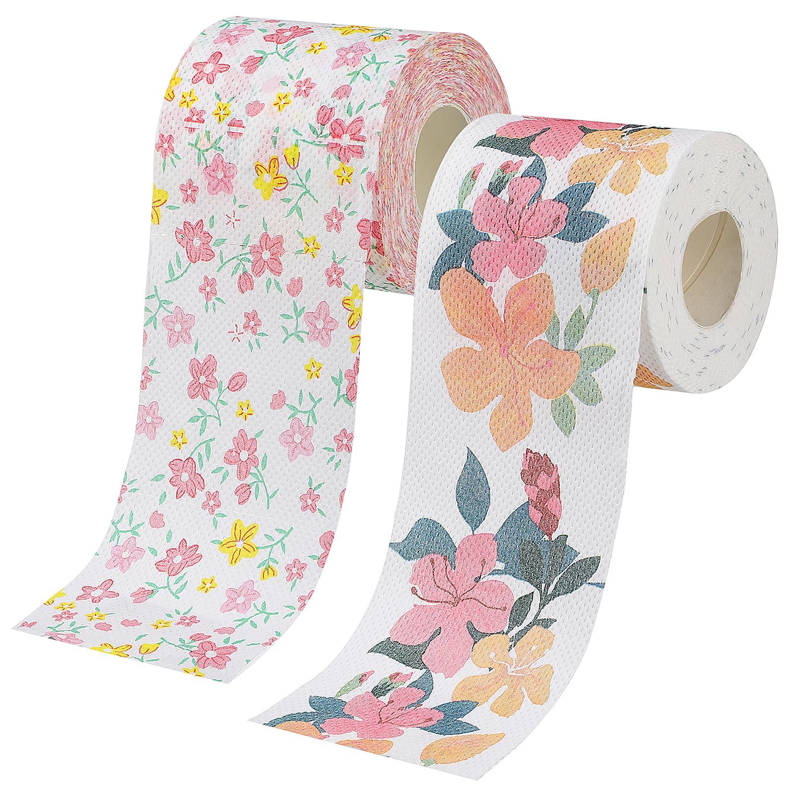 Papel higiénico estampado floral y amigable piel de 2 rollos creativos suaves