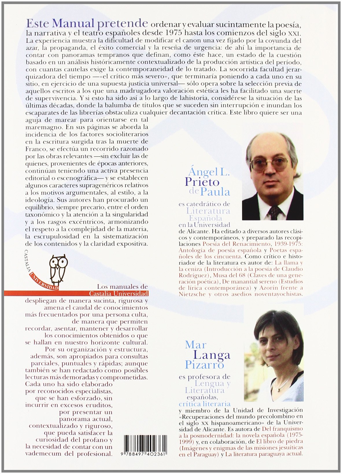 Manual de Literatura Española actual (CASTALIA UNIVERSIDAD. C/UNIV.)