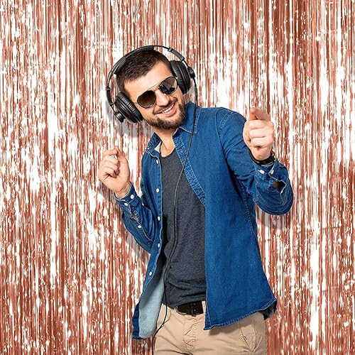 Miniatura 4 de Twinkle Star - Paquete de 2 telones de fondo para sesiones de fotografía, con cortina de papel aluminio de fondo de oropel, ambiental, decoración en