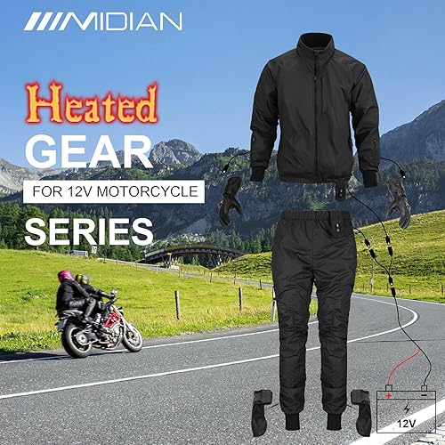 Miniatura 6 de MIDIAN Heated Pants for Mens Winter 12V Motorcycle Protective Gear Electric Heating Trousers with 2 Heat Zones